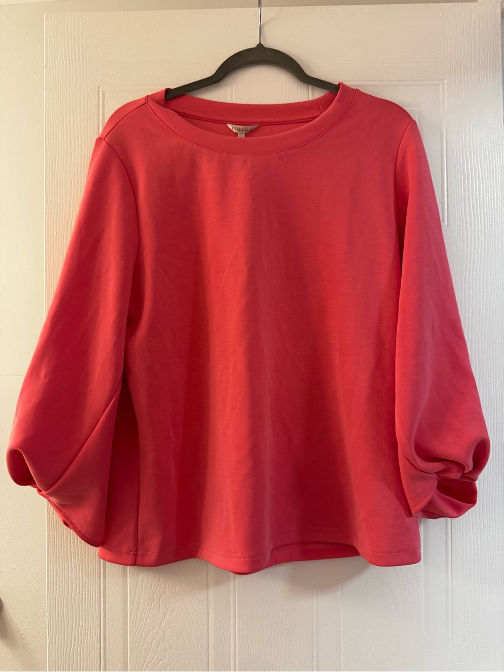ESQUALO Coral Pink Balloon-Sleeve Sweatshirt NWT